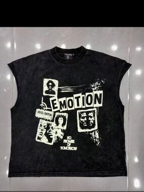 Mixed Emotion' Graphic Muscle Tank Top